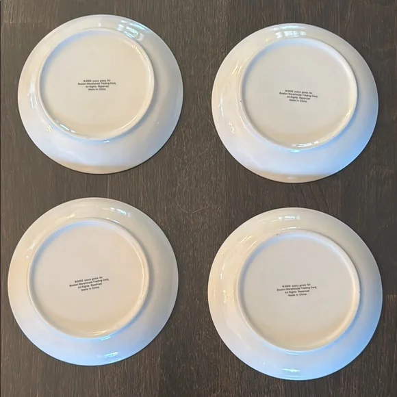 Boston Warehouse Dessert Plates Set - Green, Blue, Red, Pink 6.5 inch dia. - Picture 2 of 5